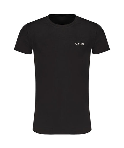 Gaudi Black Cotton T-Shirt