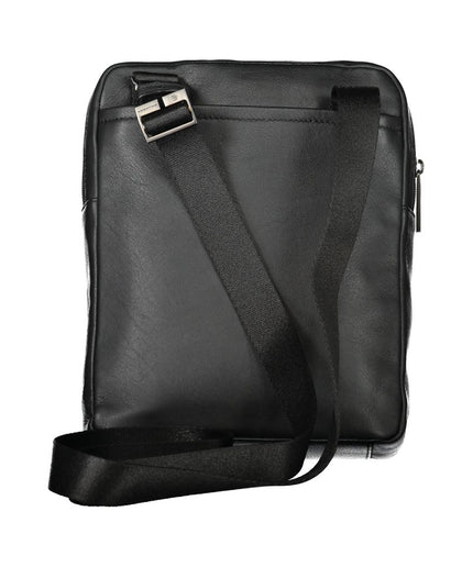 Piquadro Elegant Black Leather Shoulder Bag