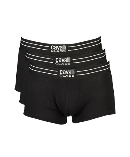 Cavalli Class Black Cotton Underwear