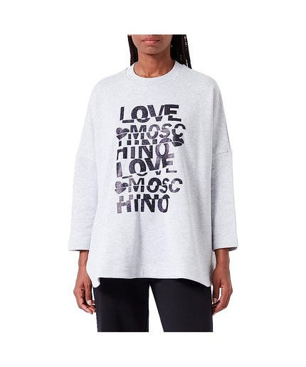 Love Moschino Gray Cotton Women's Oversized Sweatshirt