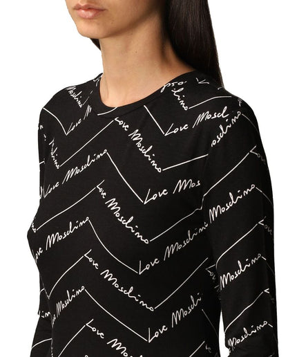 Love Moschino Elegant Long-Sleeved Logo Print Tee