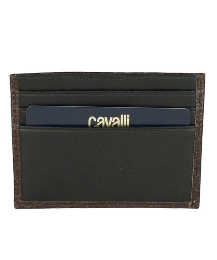 Cavalli Class Chic Calfskin Leather Card Holder