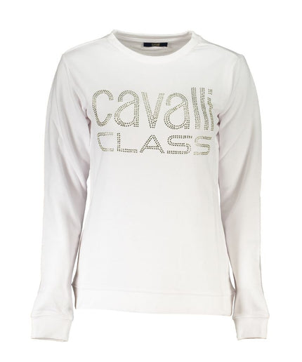 Cavalli Class White Cotton Sweater