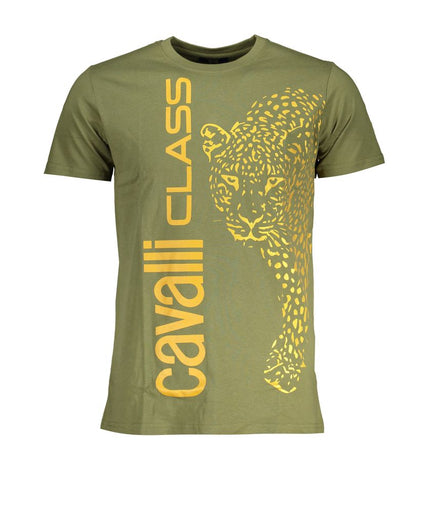 Cavalli Class Green Cotton T-Shirt