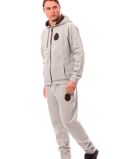 Billionaire Italian Couture Elegant Gray Cotton Sweatsuit Ensemble