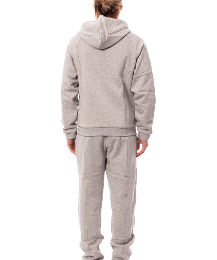 Billionaire Italian Couture Elegant Gray Cotton Sweatsuit Ensemble