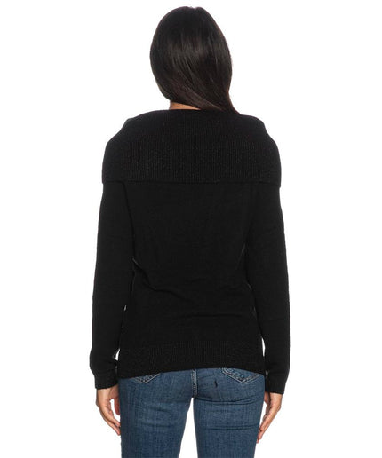 Yes Zee Black Viscose Sweater