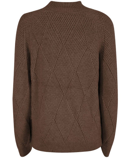 Yes Zee Brown Acrylic Sweater