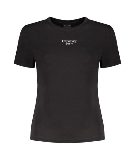 Tommy Hilfiger Black Cotton Tops & T-Shirt