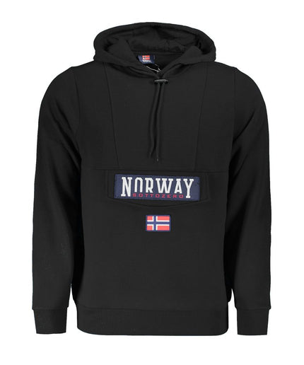 Norway 1963 Black Cotton Men Hooded Sweater