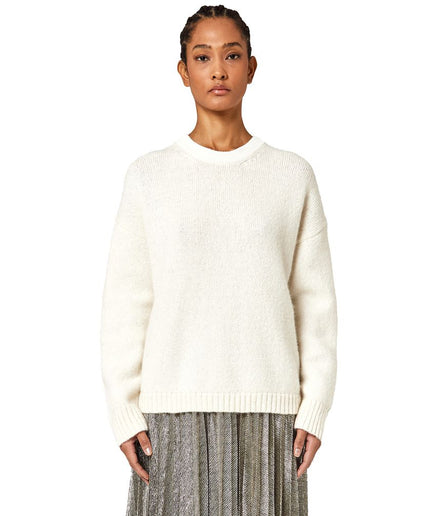 Alpha Studio White Wool Riciclata Sweater