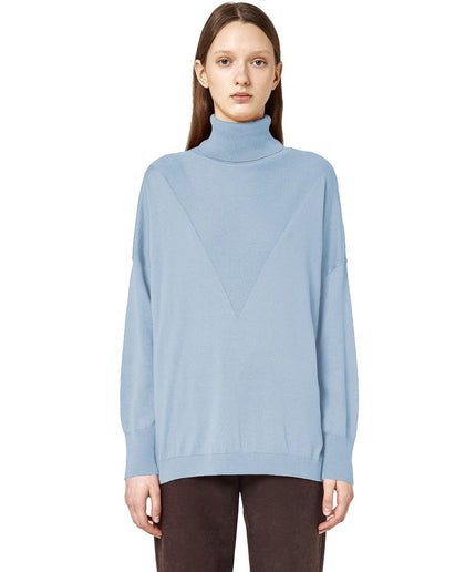 Alpha Studio Light Blue Silk Sweater