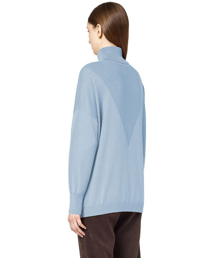 Alpha Studio Light Blue Silk Sweater