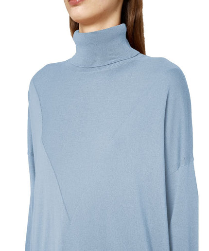 Alpha Studio Light Blue Silk Sweater