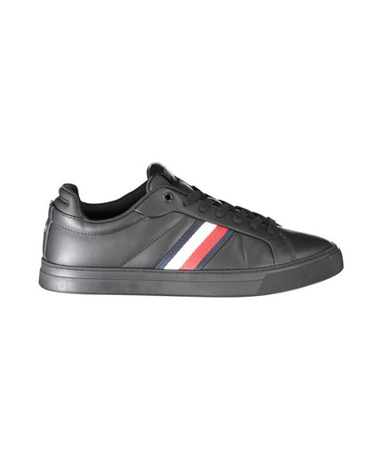 Tommy Hilfiger Black Leather Men Sneaker