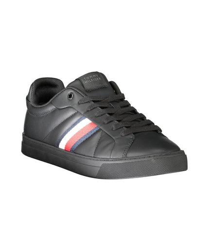 Tommy Hilfiger Black Leather Men Sneaker