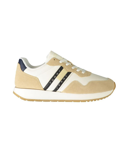 Tommy Hilfiger Beige Leather Men Sneaker