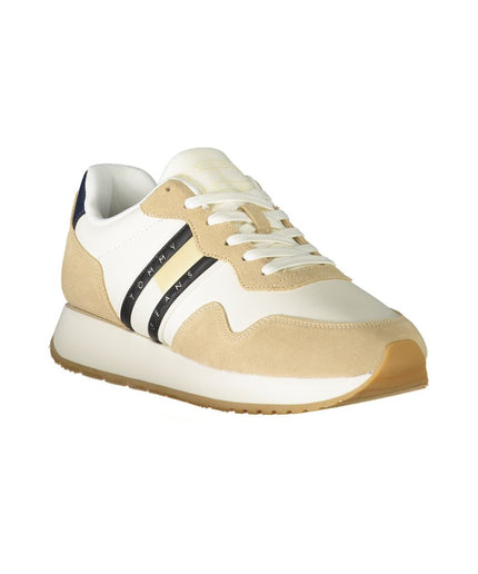 Tommy Hilfiger Beige Leather Men Sneaker