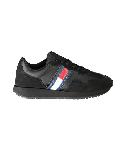 Tommy Hilfiger Black Leather Men Sneaker