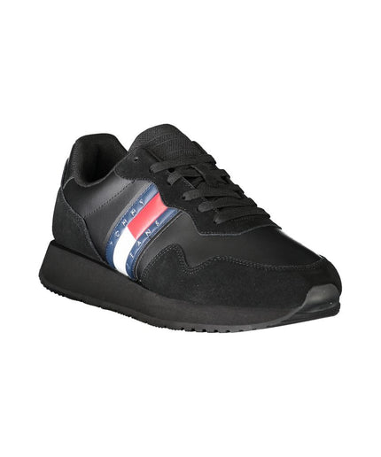 Tommy Hilfiger Black Leather Men Sneaker