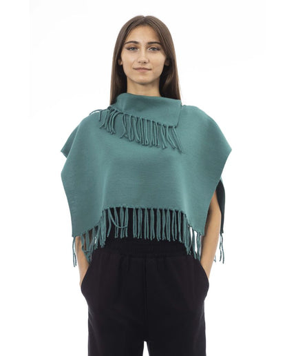 Alpha Studio Green Wool Women Poncho