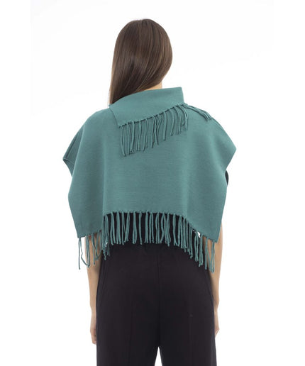 Alpha Studio Green Wool Women Poncho