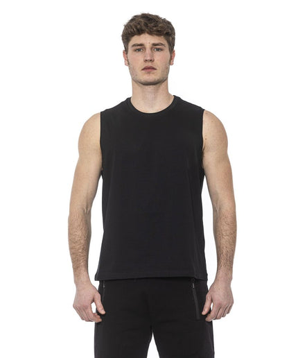 Tond Black Cotton Men Tank Top