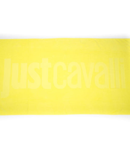 Just Cavalli Yellow Cotton Men Beach Towel