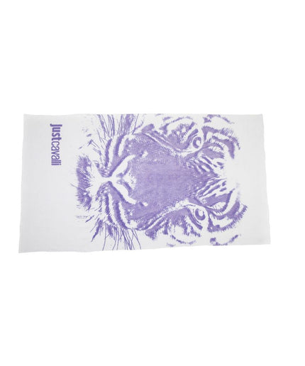 Just Cavalli White Cotton Men Beach Towel