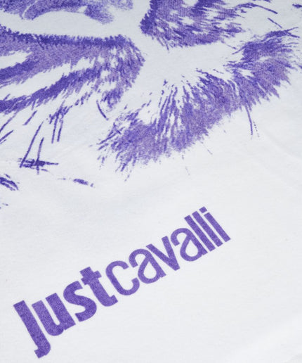 Just Cavalli White Cotton Men Beach Towel