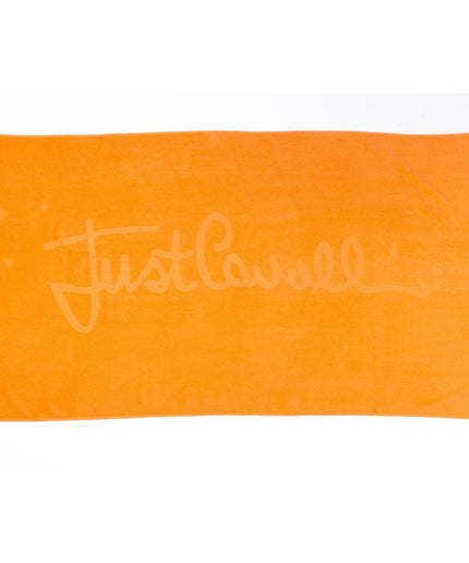 Just Cavalli Orange Cotton Men's Beach Towel