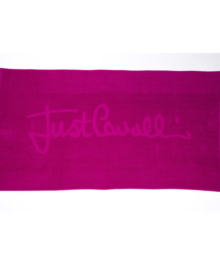 Just Cavalli Fuchsia Cotton Men Beach Towel