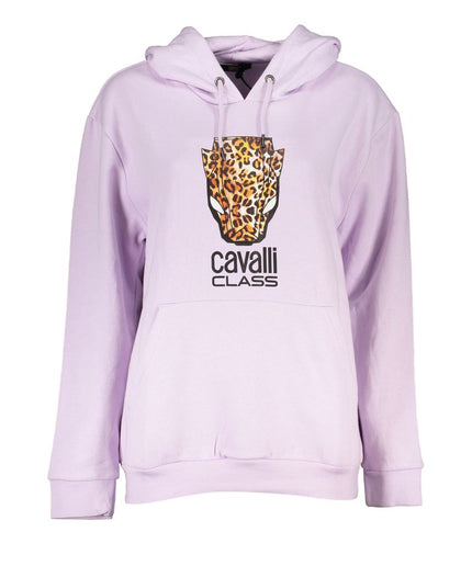 Cavalli Class Purple Cotton Sweater