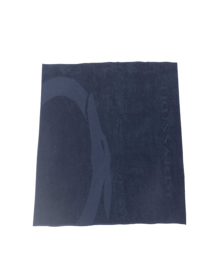 Trussardi Beachwear Blue Cotton Men Beach Towel