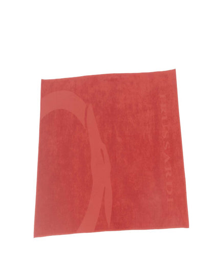 Trussardi Beachwear Red Cotton Men Beach Towel