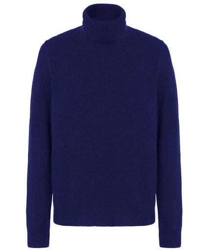 Malo Blue Wool Men Turtleneck Sweater