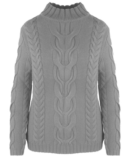 Malo Gray Wool Women Turtleneck Sweater