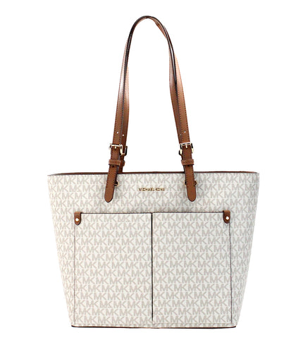 Michael Kors Jet Set Medium Vanilla Double Pocket Tote Bag