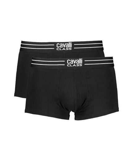 Cavalli Class Black Cotton Underwear