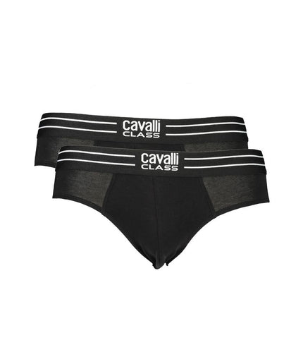 Cavalli Class Black Cotton Underwear