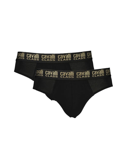 Cavalli Class Black Cotton Underwear