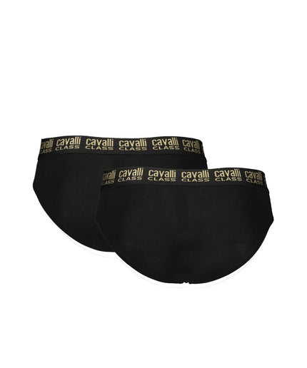 Cavalli Class Black Cotton Underwear