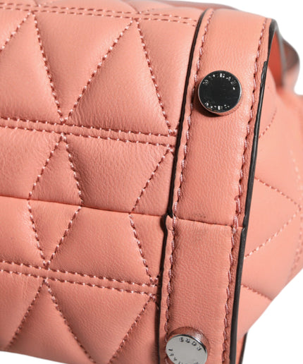 Michael Kors Peach Quilted Leather Logo Crossbody VIVIANNE Messenger Bag