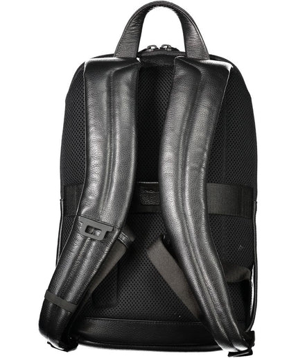 Piquadro Black Leather Backpack