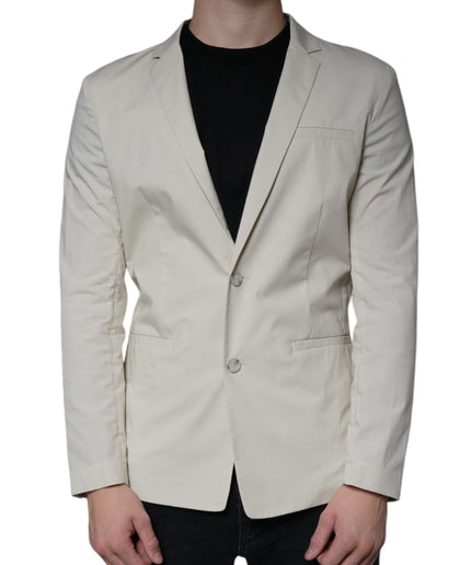 Paolo Pecora Milano Beige Single Breasted Dress Formal Coat Blazer