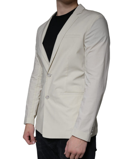 Paolo Pecora Milano Beige Single Breasted Dress Formal Coat Blazer