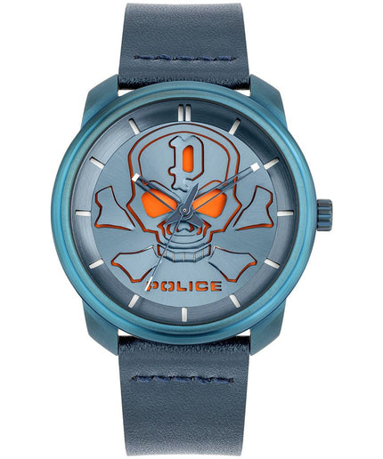 Police Blue Leather Watch