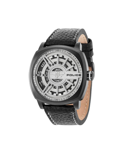 Police Black Leather Watch