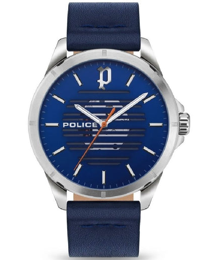 Police Blue Leather Watch