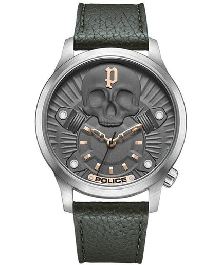 Police Green Leather Watch